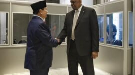 Menteri Pertahanan Prabowo Subianto bersama Menhan AS Llyod J Austin III. (Dok. Tim Media Prabowo Subianto)