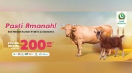 Bagi Anda yang ingin berkurban tak perlu keluar rumah untuk membeli hewan kurban. Bisa lewat aplikasi Blibli dan manfaatkan promo kurban yang ada di sana. (Dok. Blibli.com)