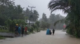 Banjir yang terjadi di Kabupaten Nias Selatan, Sumatera Utara. (Dok, BNPB)