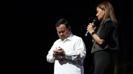 Ketua Umum Partai Gerindra Prabowo Subianto di acara 'Mata Najwa On Stage: 3 Bacapres Bicara Gagasan' di Graha Sabha Pramana UGM. (Facbook.com/@Prabowo Subianto )
