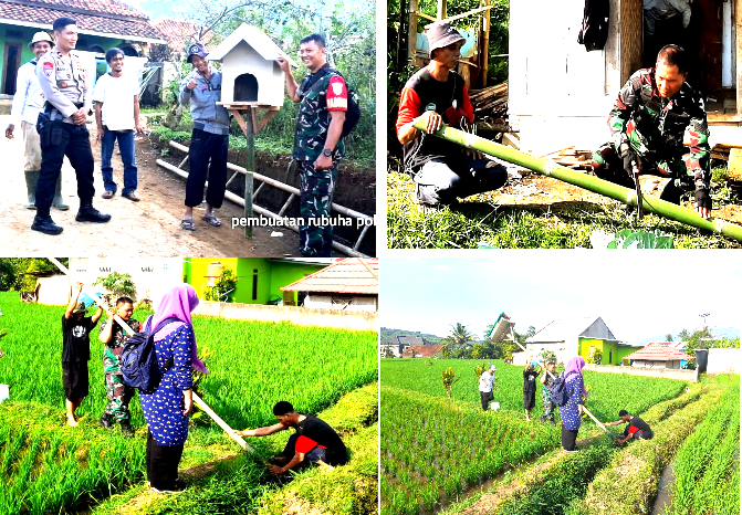 Koramil Tanjungsari upaya antisipasi hama tikus dengan membuat Rumah Burung Hantu ( Dok.Hallobandung.com / NSH )