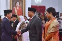 Presiden Joko Widodo (Jokowi) melantik politisi Partai Gerindra, Sudaryono sebagai Wakil Menteri Pertanian (Wamentan).  (Facebook.com @Sudaryono)