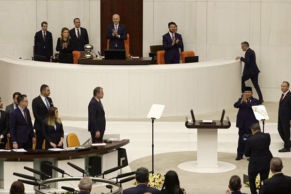 Presiden Prabowo Subianto saat berpidato di depan Parlemen Turki di Ankara. (Dok. Tim Media Prabowo)