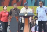 Presiden RI Prabowo Subianto saat menghadiri peringatan Hari Buruh Internasional di Lapangan Monas, Jakarta, Kamis (1/5/2025). (Dok. Tim Media Prabowo Subianto)