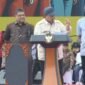 Presiden RI Prabowo Subianto saat menghadiri peringatan Hari Buruh Internasional di Lapangan Monas, Jakarta, Kamis (1/5/2025). (Dok. Tim Media Prabowo Subianto)